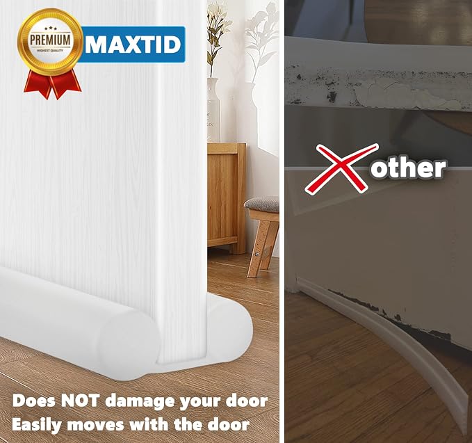 MAXTID White Door Draft Stopper Adjustable 32, 38 Inches, Double Sided | 34 - Image 9