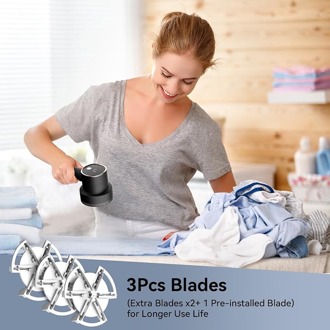Rechargeable Fabric Shaver, 6-Leaf Blades, LED Display, 3 Speeds | Portable - Image 8
