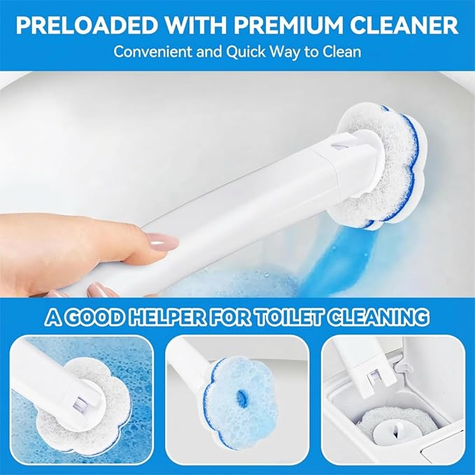 Disposable Toilet Brush System & 48 Scrubbing Refills - Image 7