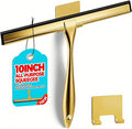 Shower Squeegee for Glass Doors, Tile Walls, Mirrors and Windshields | 10" Gold by ALFLOD