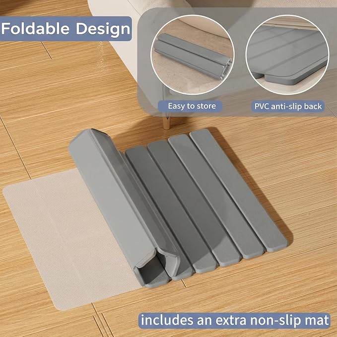 Foldable Stone Bath Mat, Diatomaceous Earth Stone Drying Mats - Image 5
