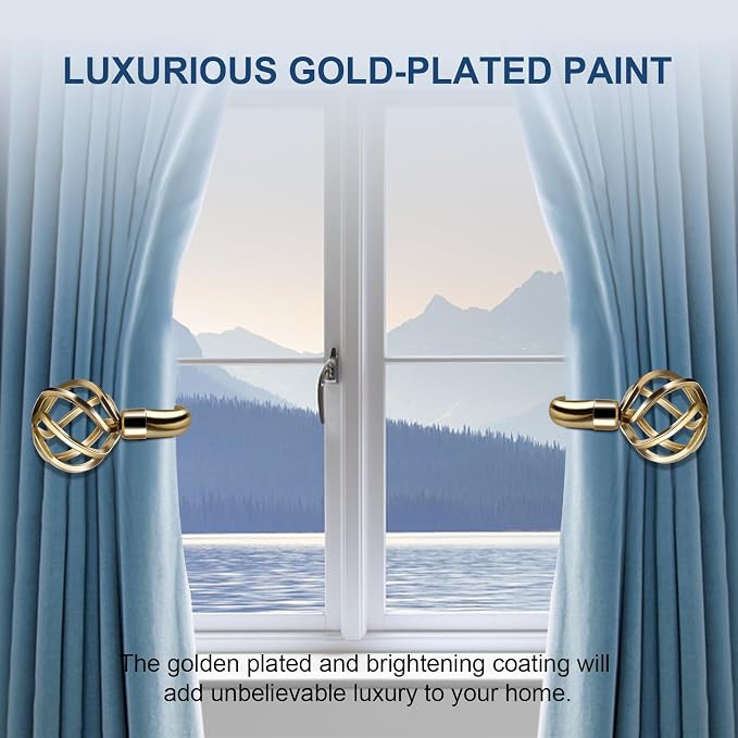 HIKMLK 2pcs Mirror Gold Curtain Holdbacks - Image 6