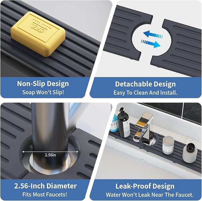 Stone Faucet Mat for Kitchen Sink, Water Absorbing Sink Water Splash Guard - Image 8