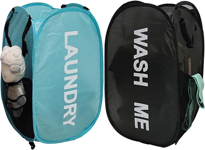2Pack Mesh Pop Up Laundry Hamper, Foldable Laundry Basket - Image 8