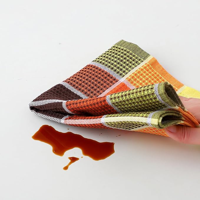 Bright Large Kitchen Towels, 16 Inch x 26 Inch Buffalo Check Dish Towels - Image 3