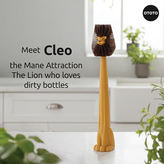 OTOTO Cleo Dish & Water Bottle Brush – Silicone Baby Bottle Brush, Water Bottle - Image 2