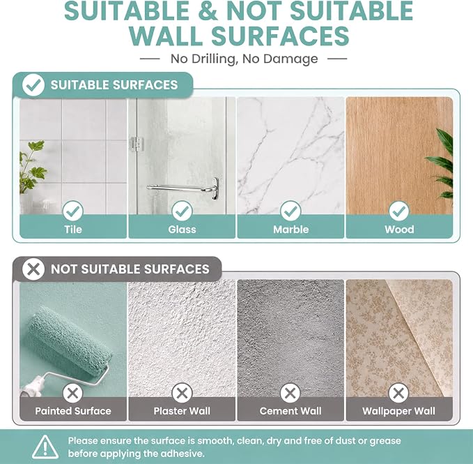 Open-Design Adhesive Shower Toothbrush Holder Wall Mounted - Image 7