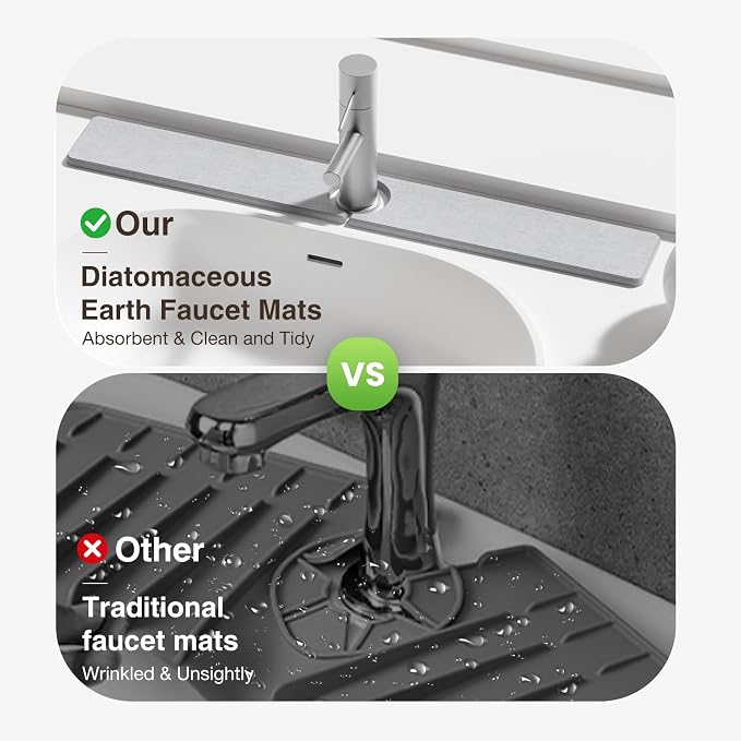 Premium Stone Faucet Mat for Kitchen Sink, Sink Splash Guard Tray for Prevents - Image 6