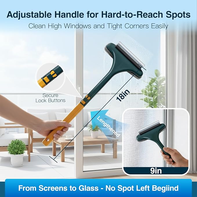 Window Mesh Screen Cleaner Brush 2 in 1 Double Sided Cleaning Tool Kit Outdoor - Image 4