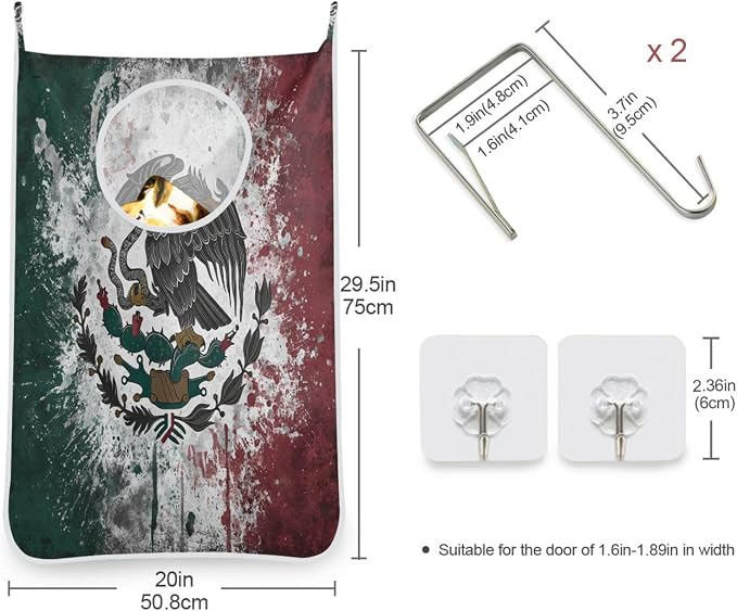 2PCS Hanging Laundry Hamper Bag Over the Door Laundry Hamper Wall Hamper Large - Image 3