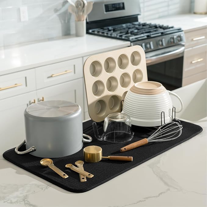 S&T INC. Dish Drying Mat, XXL Kitchen Counter Mat - Image 2