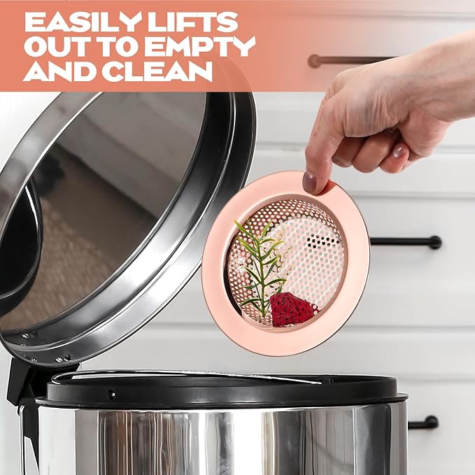 Retisee 2 Pcs Kitchen Sink Drain Strainer 4.4 Inch, Rose Gold - Image 6