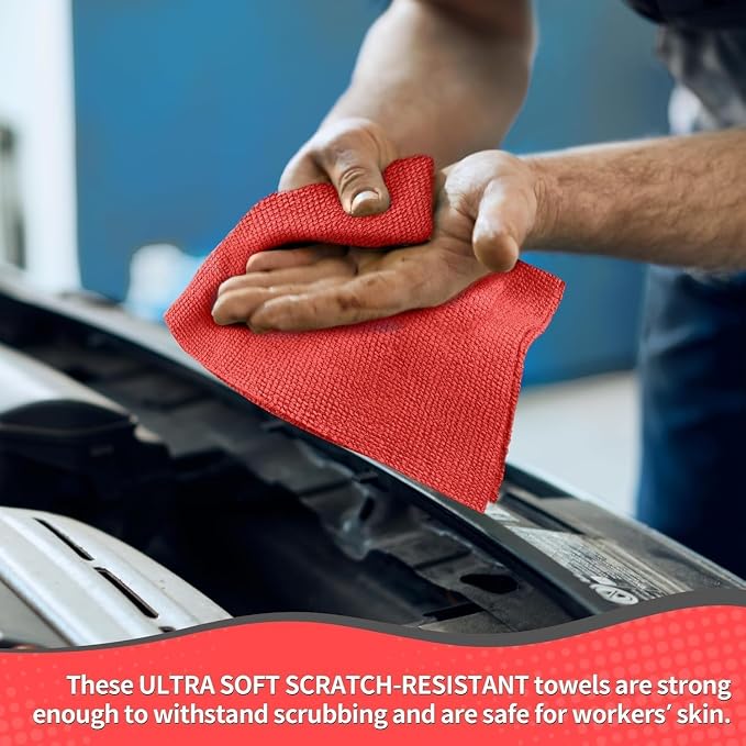Microfiber Cleaning Cloth, 200 Pack Red Cleaning Rags Microfiber Towel Bulk - Image 3
