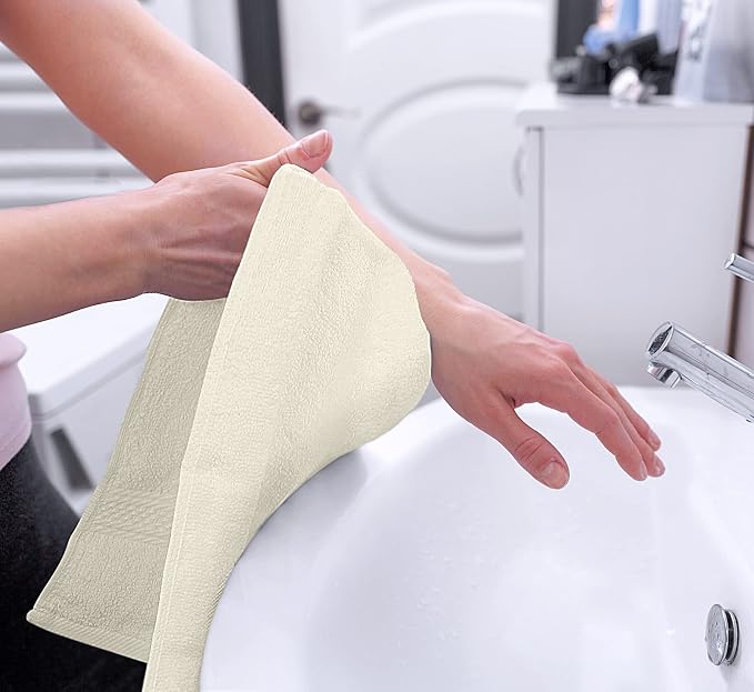 Utopia Towels 6 Pack Premium Hand Towels, 16x28 in, 600 GSM Cotton, Ivory | - Image 6