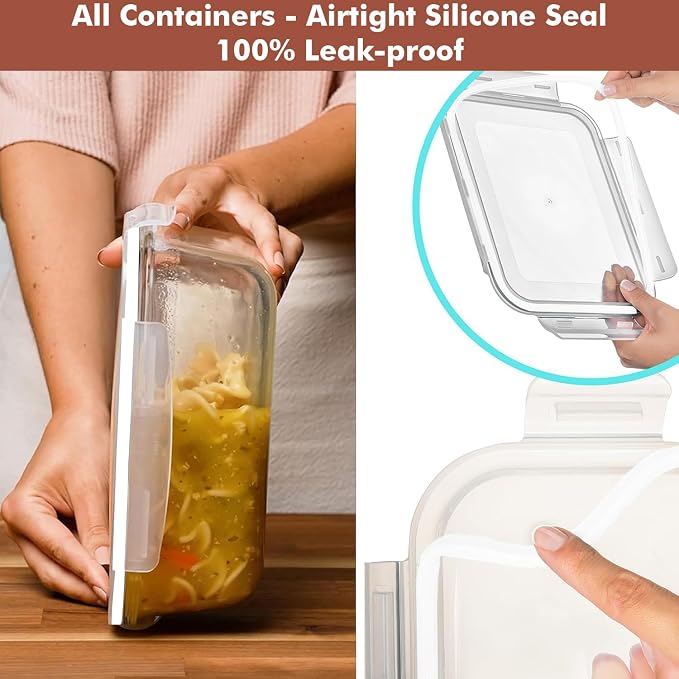 Razab 4 PC 1860ml / 63 Oz / 8 Cups Large Glass Food Storage Containers - Image 4