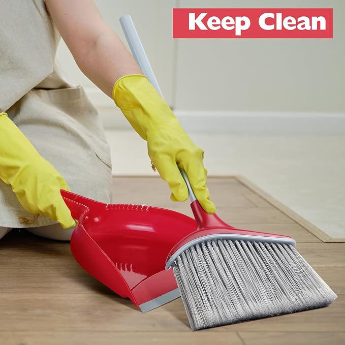 3 Pcs Broom and Dustpan Set, 54 Inch Indoor Angle Broom | Kitchen Cleaning - Image 5