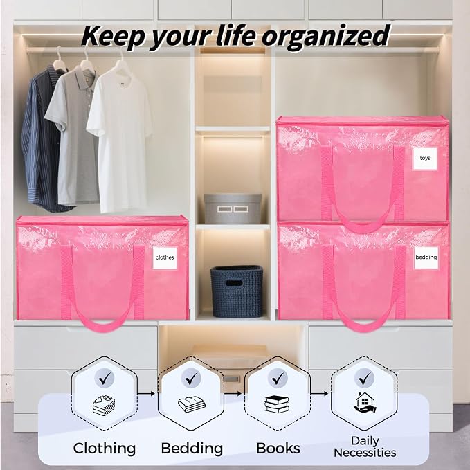 8 Pack Extra Large Clothes Storage Bins - Image 7