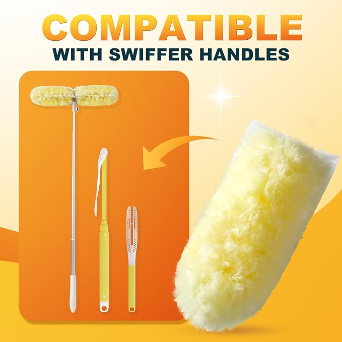 JOYMOOP Scented Telescopic Duster kit, 3FT Extendable Handle + 4 Yellow Refills - Image 8