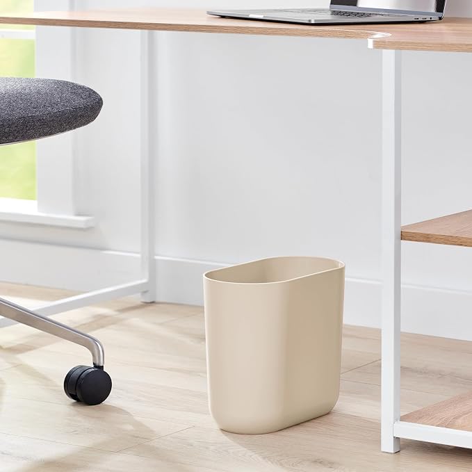 iDesign Small Slim Plastic Bathroom Trash Can - Image 3