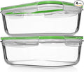 Razab 4 PC 1860ml / 63 Oz / 8 Cups Large Glass Food Storage Containers by RazabHomeGoods