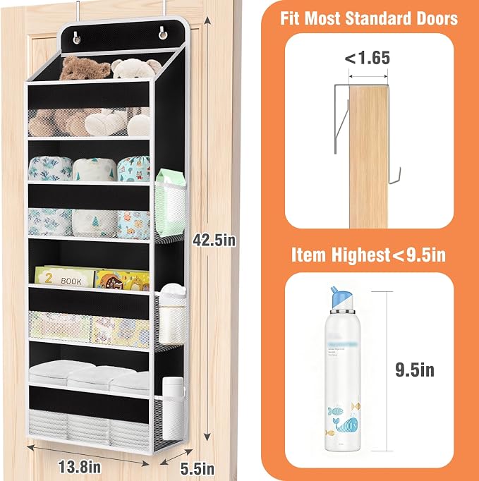 Over The Door Organizer Storage Large Capacity Hanging Bedroom Storage | 4 - Image 2