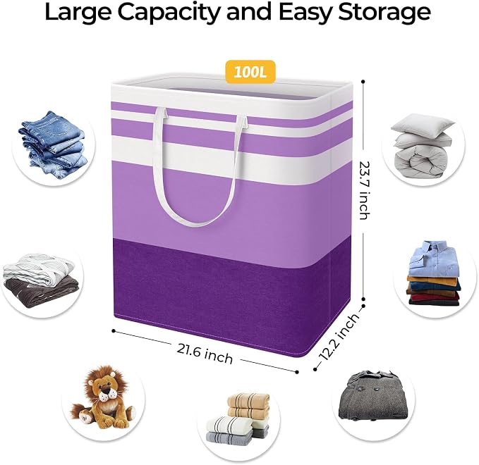 HomeHacks 2 Pack Laundry Baskets, Laundry Hampers Bags | Waterproof, - Image 5