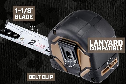Spec Ops Tools Tape Measure for Measuring & Layout, 1 1/8" Double-Sided Blade - Image 7