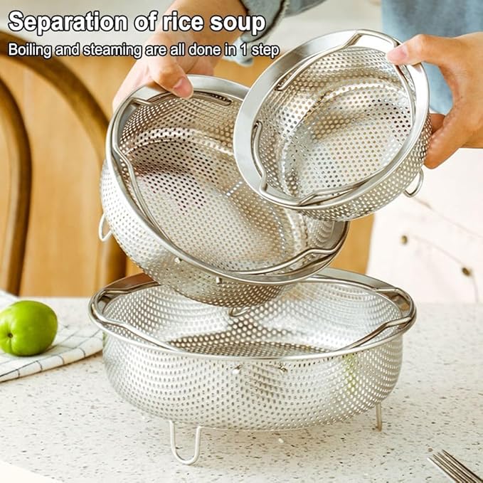Steamer Basket for Rice Cooker, 304 Stainless Steel Steamer Insert, Separate Rice and Porridge, for Steam Basket Cooking Pots Pressure Cooker, (18cm)