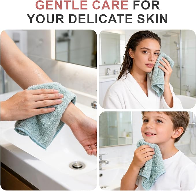 10 Pack Premium Washcloths, Highly Absorbent and Super Soft Face Towels | - Image 5