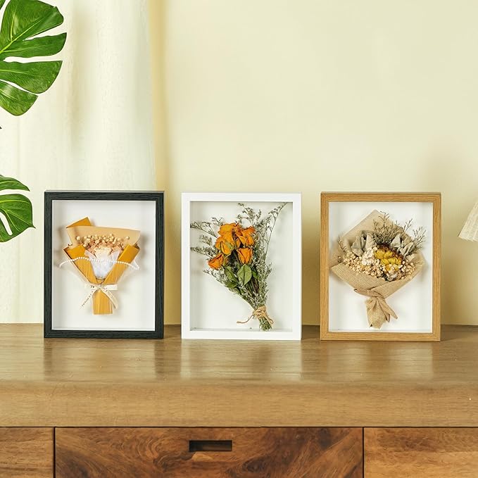 8x10 Shadow Box Display Case Picture Frame with Soft Linen Back,Large Deep Black Shadow Box 8x10 for Flowers Medal Display Case Jersey pet Graduation Memorabilia Ltems Crafts Photos