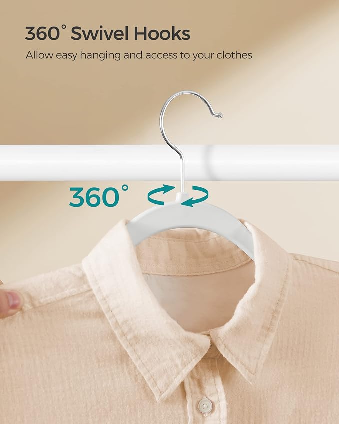 SONGMICS Plastic Clothes Hangers, Space-Saving | 0.2 Inches Thick, 17.7 Inches - Image 4