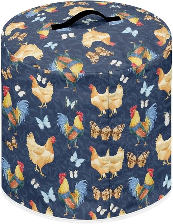 Flashideas Cartoon Chicken Pressure Cooker Cover with Storage Pocket Compatible with 8 10 Quart Instant Pot, Durable Rice Cooker Air Fryer Accessories, Waterproof Kitchen Appliances Dust Cover