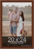 wallsthatspeak 20x24 Dark Walnut Rustic Pine Picture Frame for Puzzles Posters Photos or Artwork
