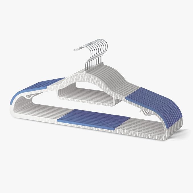 20 Pack Heavy Duty Plastic Hangers, Non Slip Clothes Hangers by MLKJHHI