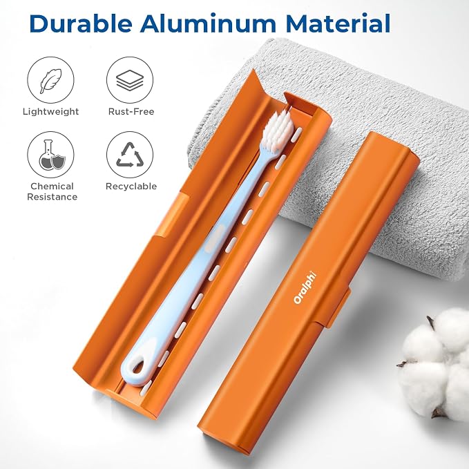 Aluminum Toothbrush Travel Case, Portable Travel Toothbrush Holder, Durable - Image 2