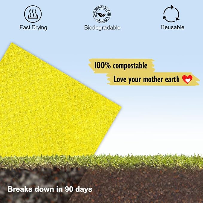 MoLKENE Swedish Dishcloths for Kitchen, 6 Pack Cellulose Sponge Cloths | - Image 6