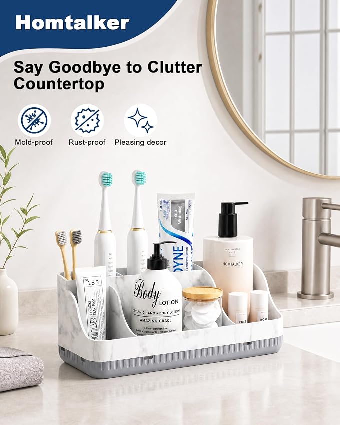 Bathroom Counter Organizer and Storage, 7 Slots Detachable Toothbrush Holders - Image 2