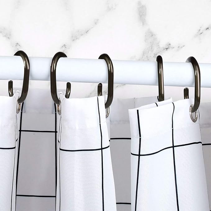 24 pcs Shower Curtain Rings Plastic Shower Curtain Hooks C-Shaped Rings Hook - Image 7