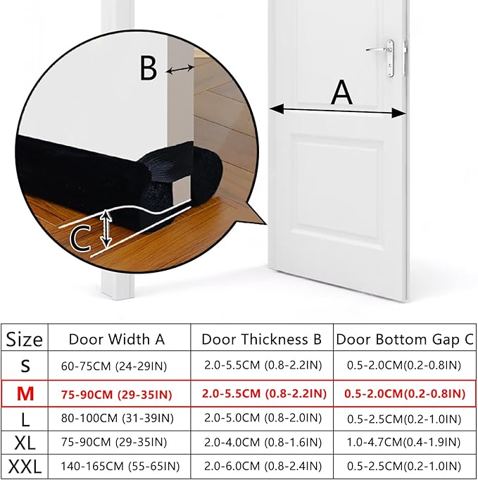 BKSAI Door Draft Stopper for Doors 29-35" No Adhesive Draft Stopper for Bottom - Image 2