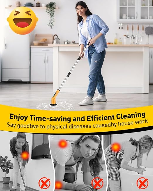Electric Spin Scrubber for Bathroom, Shower Scrubber - Image 2