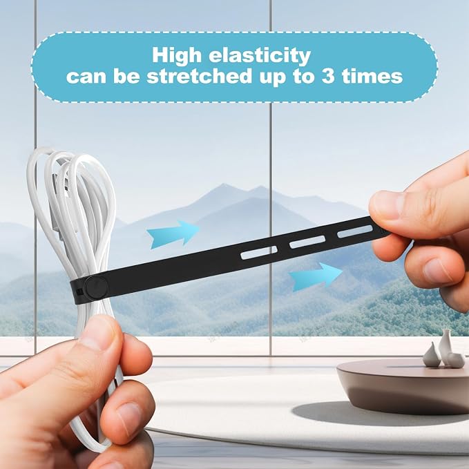 30 Pcs Cable Ties ，Silicone Cable Ties, Reusable Cord Organizer - Image 3