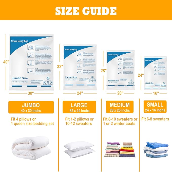 MEIQIHOME Vacuum Storage Bags, Space Saver Sealer Bags, Vacuum seal bags - Image 7