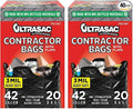 Ultrasac Contractor Bags 42 Gallon, 32.75 x 44.5-3 MIL Thick Large Black Heavy by Ultrasac