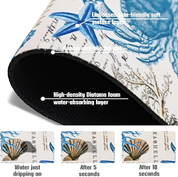 Sink Faucet Absorbing Mat, 2 Pack Drying Mat Around Faucet Sink Splash Guard - Image 7