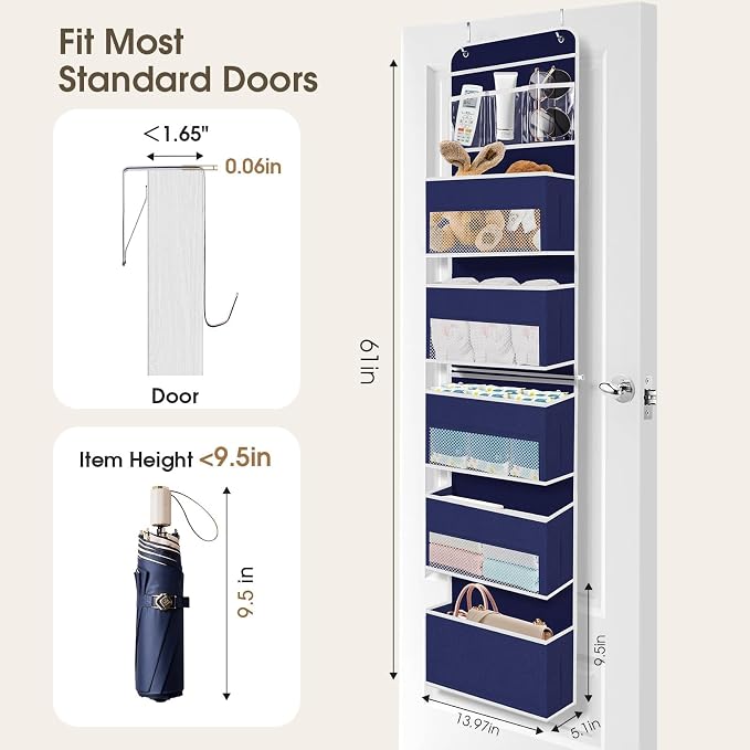1Pack Over The Door Organizer Large Capacity Hanging Storage Room Organizer - Image 2