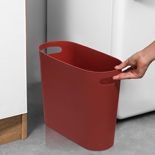 rejomiik Small Bathroom Trash Can, 3.5 Gallon Slim Garbage Can, Office and - Image 2