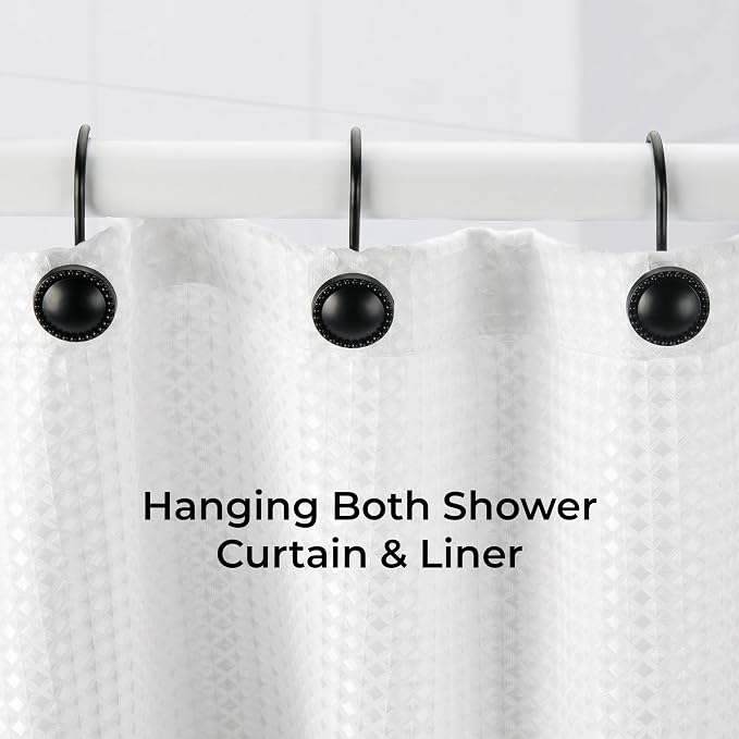 Shower Curtain Hooks, Rust-Resistant Decorative Rings, Smooth Glide, Circular - Image 7