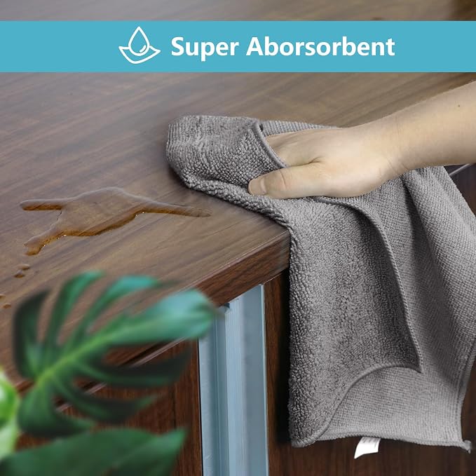 HOMEXCEL Grey Microfiber Cleaning Cloth 400 Pack, Microfiber Towel - Image 4