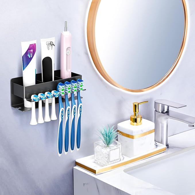 Toothbrush Head Holders, Electric Tooth Brush Head Holder, Adhesive Toothpaste - Image 3