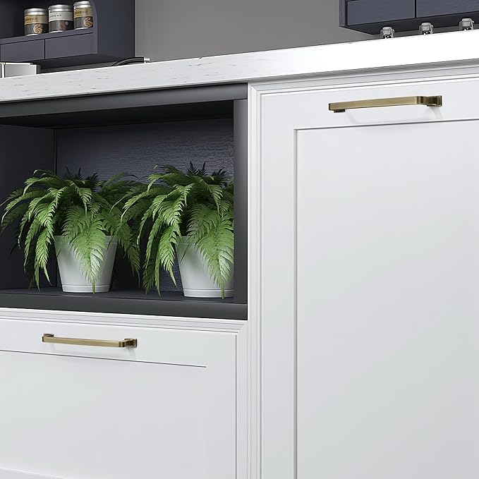 Khtumeware 6 Pack 12 Inch Cabinet Handles - Brushed Antique Brass Pulls and Drawer Handles for Cabinets